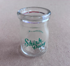 Vintage 1940s Shirk Dairy Albuquerque NM Mini Creamer Milk Bottle Pyro - NICE picture