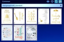 Topps Disney Collect MARY POPPINS 60TH ANNIVERSARY STANDARD COMMON 8 CARD SET picture