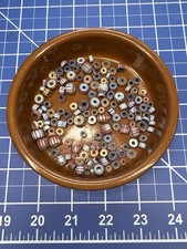 142 Antique Venetian American Flag Trade Beads Red White Blue African Mixed Lot picture