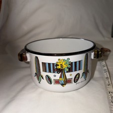 Georges Briard Enamelware Dutch Oven Pot Sauce Pan no Lid Corn Pattern 8