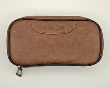 Scotte Durable PU Leather 2 Pipe Tobacco Pouch Case Holder Bag For 2 Brown Bag picture