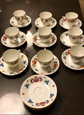 Floral Painted Gold Rim Ceramic Tea Cup & Saucer Set picture