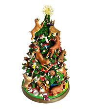 Danbury Mint 14” Boxer Dog Christmas Tree Working Lights & Star Sculpture Decor picture
