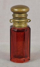 Antique BOHEMIAN ruby red glass PERFUME BOTTLE picture