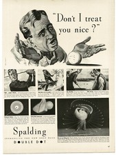 1940 Spalding Double Dot Golf Balls golfer begging for help Funny art Vintage Ad picture