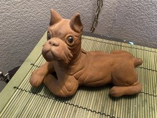VTG 1954 A.N. Brooks Merchandise Mart Boxer Dog Bank Chalkware Plaster picture
