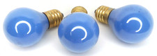 Antique 1930s Ken-Rad Blue Christmas Bulb Set Of 3 Made In USA picture