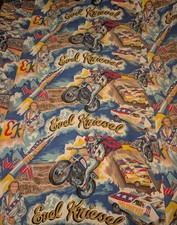 Handmade Rare Vintage Evel Knievel Fabric Quilt Double Sided 1974 picture