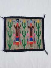 Antique Navajo Handwoven Native American Indian Rug Wool Blanket Carpet 49x43cm picture