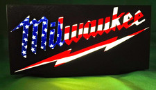 Milwaukee Patriotic Theme Man Cave Lightbox  2 Sizes LED light picture