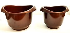 Vintage Hammarplast NY 2 Brown Mixing Bowls 3qt #1039 & 5qt #1041 Made In USA picture
