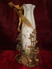 Art Nouveau Style Vase Figurine Frog Elf Art Deco Style Porcelain Bronze picture