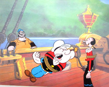 1980's POPEYE HANNA-BARBERA ORIGINAL PRODUCTION CEL sailor fighting Brutus picture
