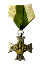 Antique 1873 Crowned Cross Medal Silver Gilt European Decoration Original picture