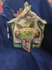 Vtg 2000 Blue Sky Clayworks Lilypad Inn Haven Tea Lite Holder Ceramic picture