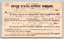 1907 Shenandoah PA US Express Company Postal Card Notice Walauer Davies picture