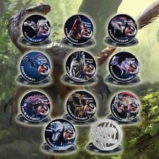 WR 10pcs Dinosaur Series Silver Commemorative Coin Medallion Jurassic Time Gifts picture