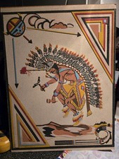 Native American Navajo Sand Art Painting 12x16 Signed by Artist picture