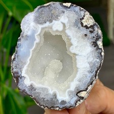 126G Natural agate geode quartz crystal rough sample spiritual energy repairA419 picture