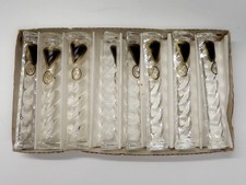 Vintage Kestarto Swirl 24% Lead Crystal Knife Rest, Set Of 8, Made In Hungary picture