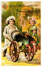 Happy Thanksgiving Best Wishes Vintage Reproduction Postcard Unposted picture