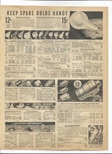 1938 Sears Catalog Ad Pages Westinghouse Light Bulb Metal Shade Socket Fixture picture