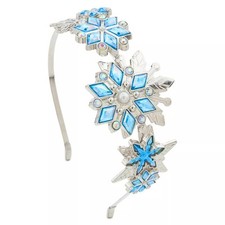 Disney Store Frozen Queen Elsa Metal Blue Iridescent Snowflake Headband Tiara picture