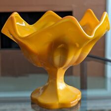 Vtg Mid Century LE Smith Bittersweet Orange Milk Glass Slag Vase Bowl Candy Dish picture