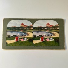 Saturday At The Lake Central Park New York Antique Stereoview Card 5H6-3 picture