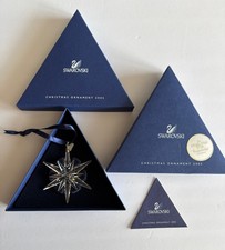 SWAROVSKI 2005 LARGE  SNOWFLAKE ORNAMENT ROCKEFELLER CENTER  MIB COA picture