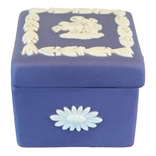 Dark Blue Wedgwood Jasperware Miniature Trinket Box picture
