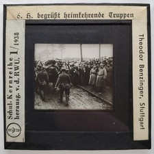 1938 Hindenburg WW1 German RWU Magic Lantern Slide Benzinger Stuttgart Original picture