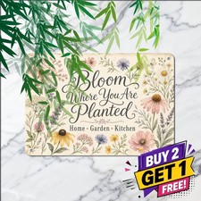 Bloom Where You Are Planted Wildflower Bouquet Watercolor Metal Sign 8x12 picture