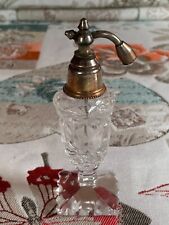 Antique French Cut Clear Crystal Glass Perfume Scent Botte Atomizer c1920's picture