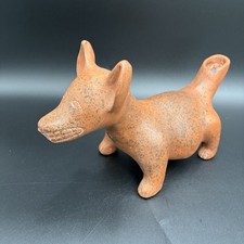 Mexican Handmade Dog Figurine Red Clay Pottery Colima Culture picture