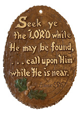 Vintage Bible Verse Isaiah 55:6 Faux Wood EK Plaque Wall Hanging 