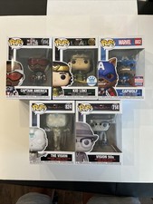NEW Lot of 5 Marvel Funko Pops Loki Captain America Vision Unopened pin picture