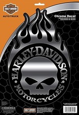Harley-Davidson Willie G. Skull with Flames Chrome 7