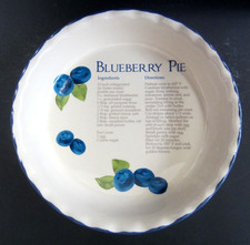 Gold Coast Blueberry Pie Recipe Dish Plate Ceramic Oven Safe Pan 10