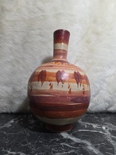 Vintage Mexican Vase Clay Pottery Southwest Folk Art picture
