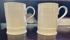 John Julian - Pair Of Classical White Porcelain Handmade Mugs - Made In England picture