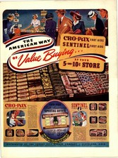 CRO-PAX SENTINEL 1930s Magazine Ad 5 & 10 Cent Store Foot Aids First AD143 picture