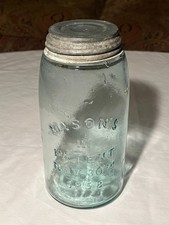 c1870s Mason's III Patent Nov. 30th 1858, Aqua Quart Fruit Jar with Boyd Cover picture