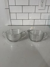 Vtg Anchor Hocking  Manhattan cream and Sugar set picture