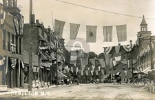 Hamilton NY Village Patriotic Dirt Street Madison Co RPPC Photo Postcard COPY picture