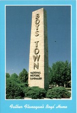 Father Flanagan's Boys' Home, Boys Town, Nebraska, Entrance Pylon, Postcard picture