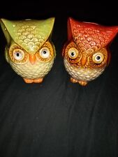 Vintage 2pc Owl Set Figurine Banks 4.5