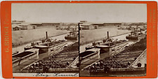Brogi, Stereo, Egypt, Ismailia Canal Vintage Stereo Card, Albumin Print  picture