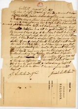 1839 Steamboat BALLOON Hudson River Letter 2 US Congressman Josiah Sutherland NY picture