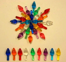 18 VINTAGE SMALL TWIST BULBS Ceramic Christmas Tree Replacement Lights 9 COLORS picture